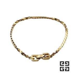 Givenchy (Authentic) Gold Bijoux Double G Serpentine Style Vintage Bracelet, EUC